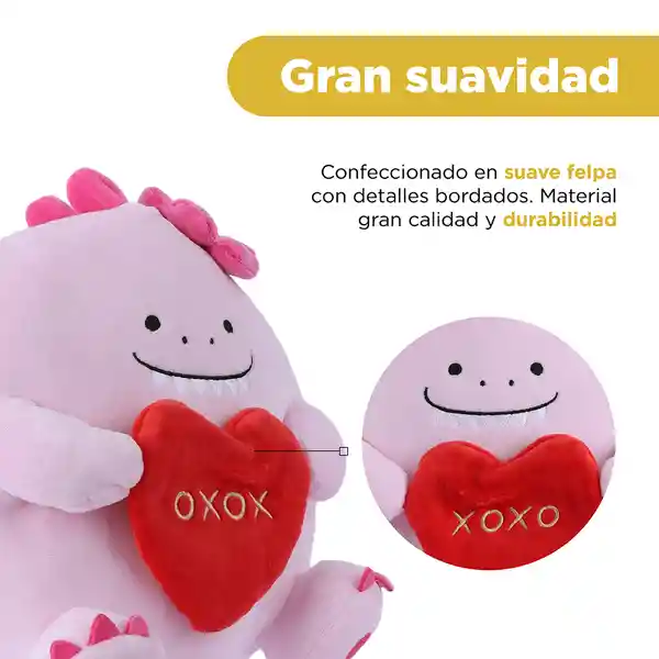 Peluche Dinosaurio Rosa Serie Mini Family 10 in 25.5 cm Miniso