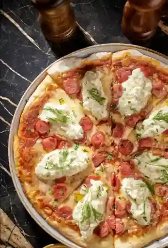 Pizza straciatella y cabano