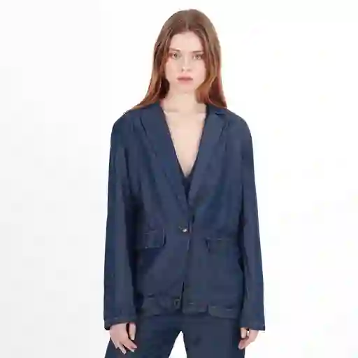 Chaqueta Tipo Denim Azul Talla XS 547185