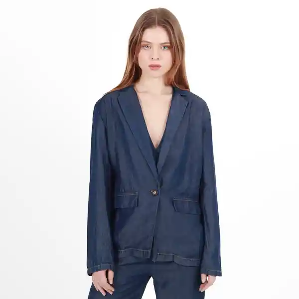 Chaqueta Tipo Denim Azul Talla XS 547185