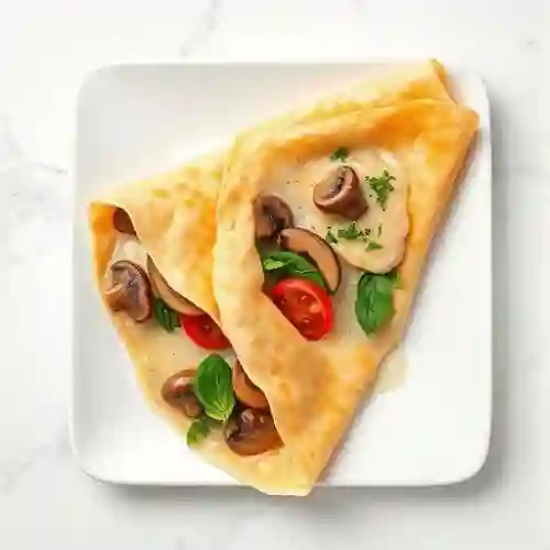 Crepe de Tomate, Espinaca y Champiñones