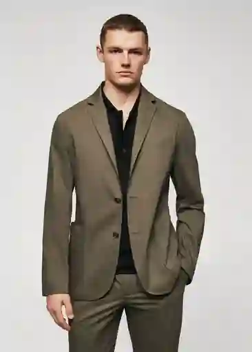 Blazer Americana Jon Khaki Talla 48 Hombre Mango
