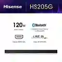 Barra de Sonido Hisense Hs 120 W 2.0 Sound Bar 205 Negro