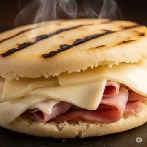 Arepa Sencilla Jamon y Queso