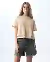 Camiseta Mujer Beige Talla S 601G005_BEI141209 Americanino