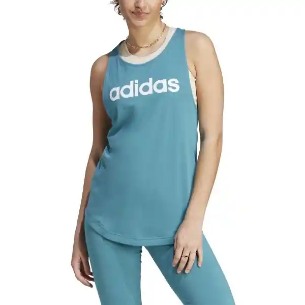 Adidas Camiseta Lin Tk Para Mujer Azul Talla M