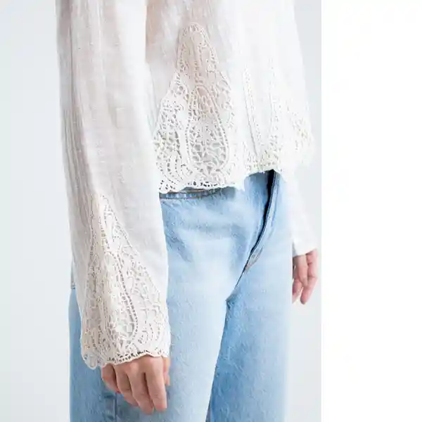  Camisa Karim Mujer Crudo Marfil Claro Talla M Naf-Naf 