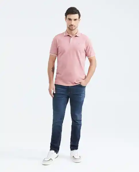 Camiseta Polo Lines Contrast Rosa Cenizo Medio T. XS Chevignon