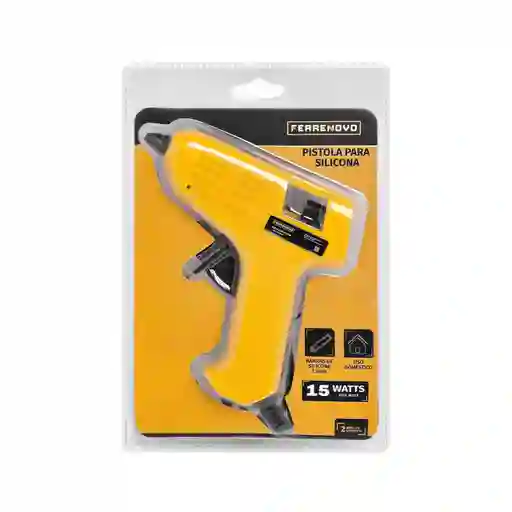 Pistola de Silicona Amarilla 15 Watts Ferrenovo