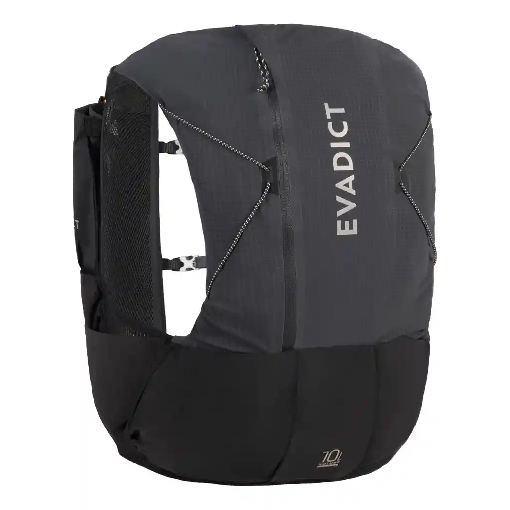 Mochila de Hidratación de Trail Running Evadict 10 Litros+bolsa de Agua Negro