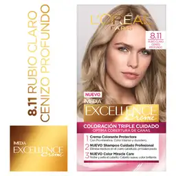 Loreal Paris Excellenve Tintura Rubio Claro Cenizo