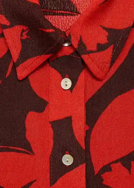 Camisa Ibiza Rojo Talla M Mujer Mango
