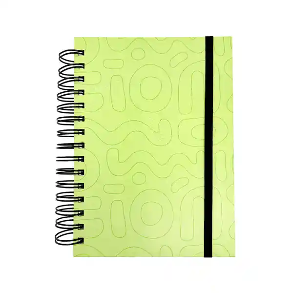 Cuaderno Argollado Con Banda Serie Black & White Verde Miniso