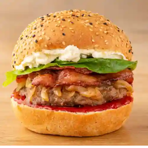 Philadelphia Jack Burger + Papas