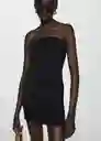 Vestido True Negro Talla L Mujer Mango