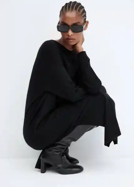 Vestido Vieira Negro Talla L Mujer Mango