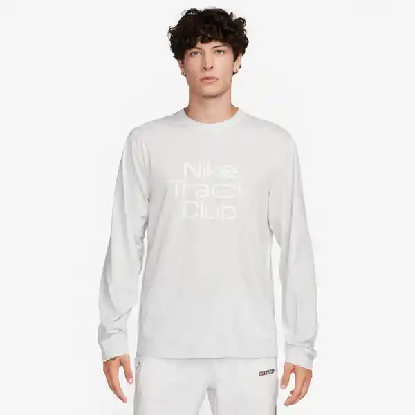 Nike Camiseta M Df Track Club Hyverse Ls Hombre Blanco S