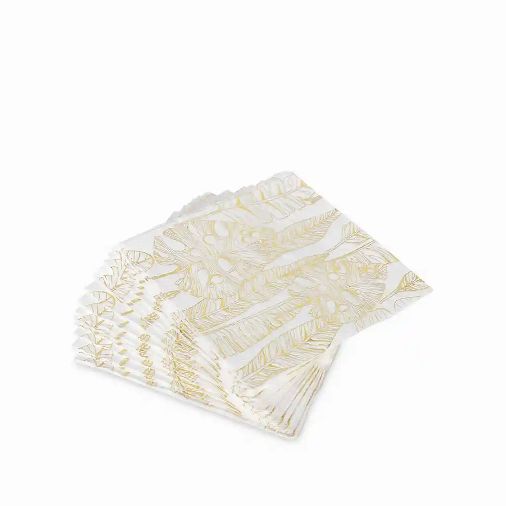 Servilleta Silueta Hoja Dorada Ambiente Gourmet