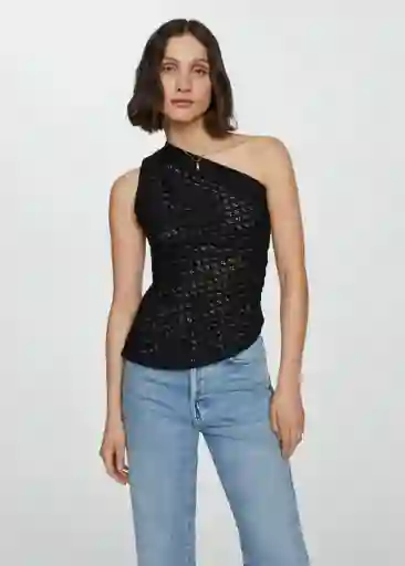 Top Lemon Negro Talla S Mujer Mango