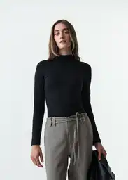 Camiseta Mujer Negro Puro Ultraoscuro Talla M 503G030 Naf Naf
