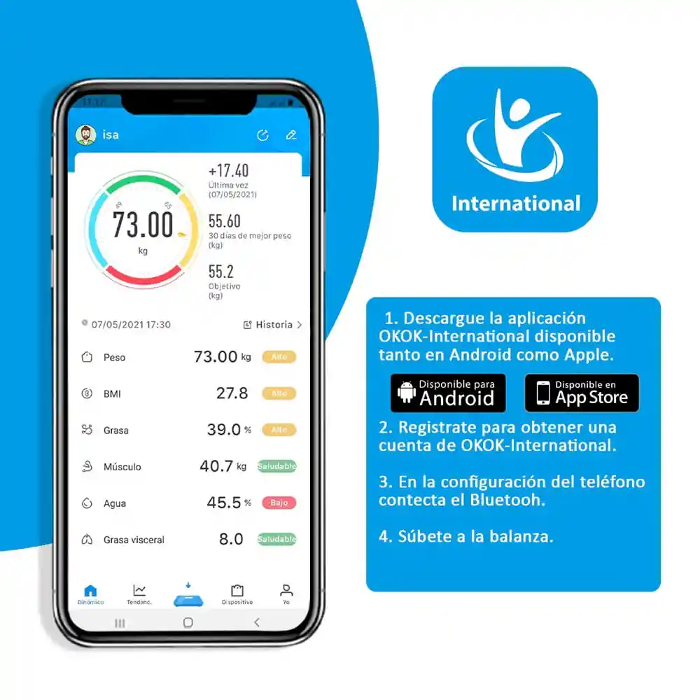 Bascula Homelife Inteligente Bluetooth