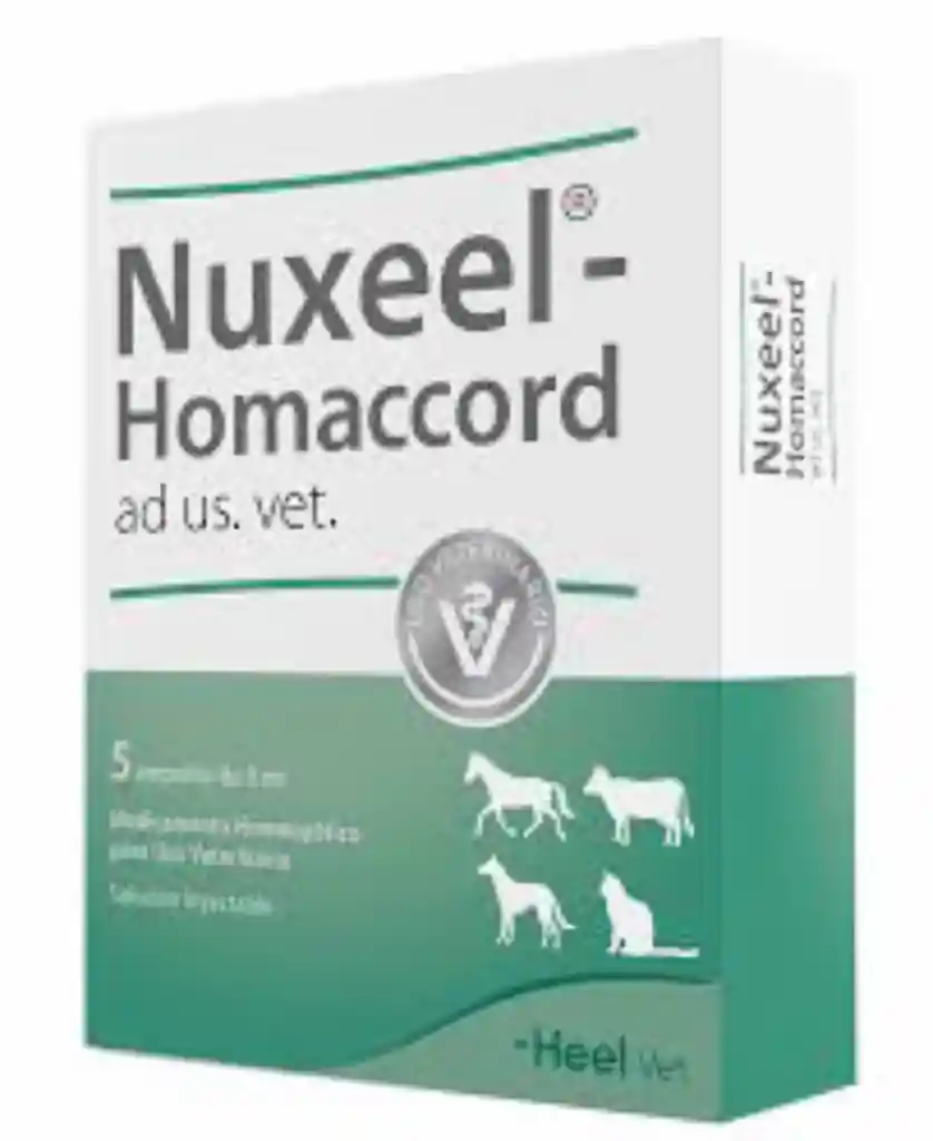Nuxeel-Homaccord Medicamento Homeopático Inyectable para Equinos-Bovinos-Perros y Gatos