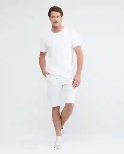 Bermuda Basic Hombre Blanco Talla 32 Chevignon