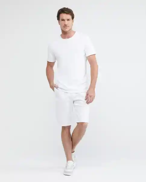 Bermuda Basic Hombre Blanco Talla 32 Chevignon