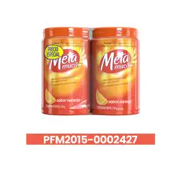 Metamucil Fibra Natural Psyllium ayuda a la regularización intestinal sabor Naranja 174 g con 30 dosis