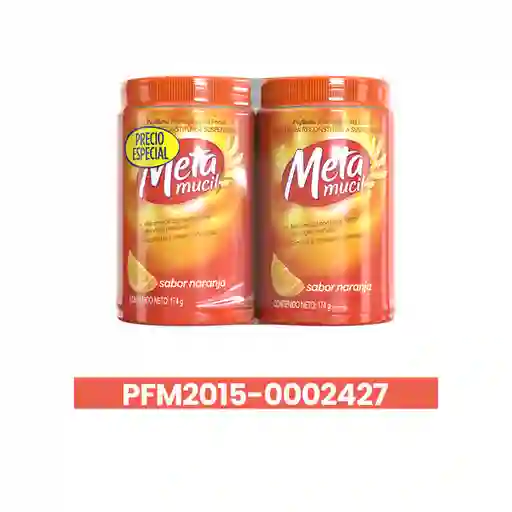 Metamucil Fibra Natural Psyllium ayuda a la regularización intestinal sabor Naranja 174 g con 30 dosis