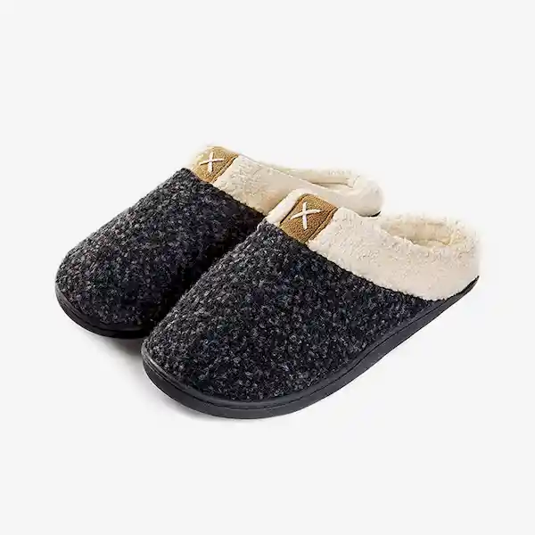 Inkanta Pantuflas Fauxwool Mujer Negro L