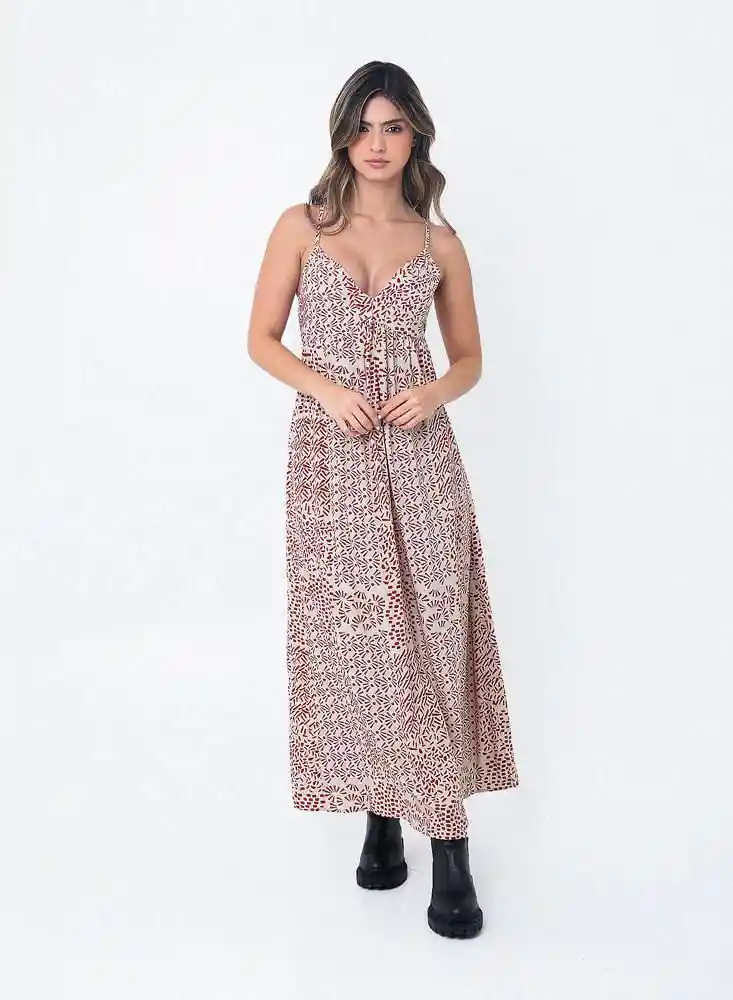 Vestido Tiras Tiras Xs-rojo Oscu