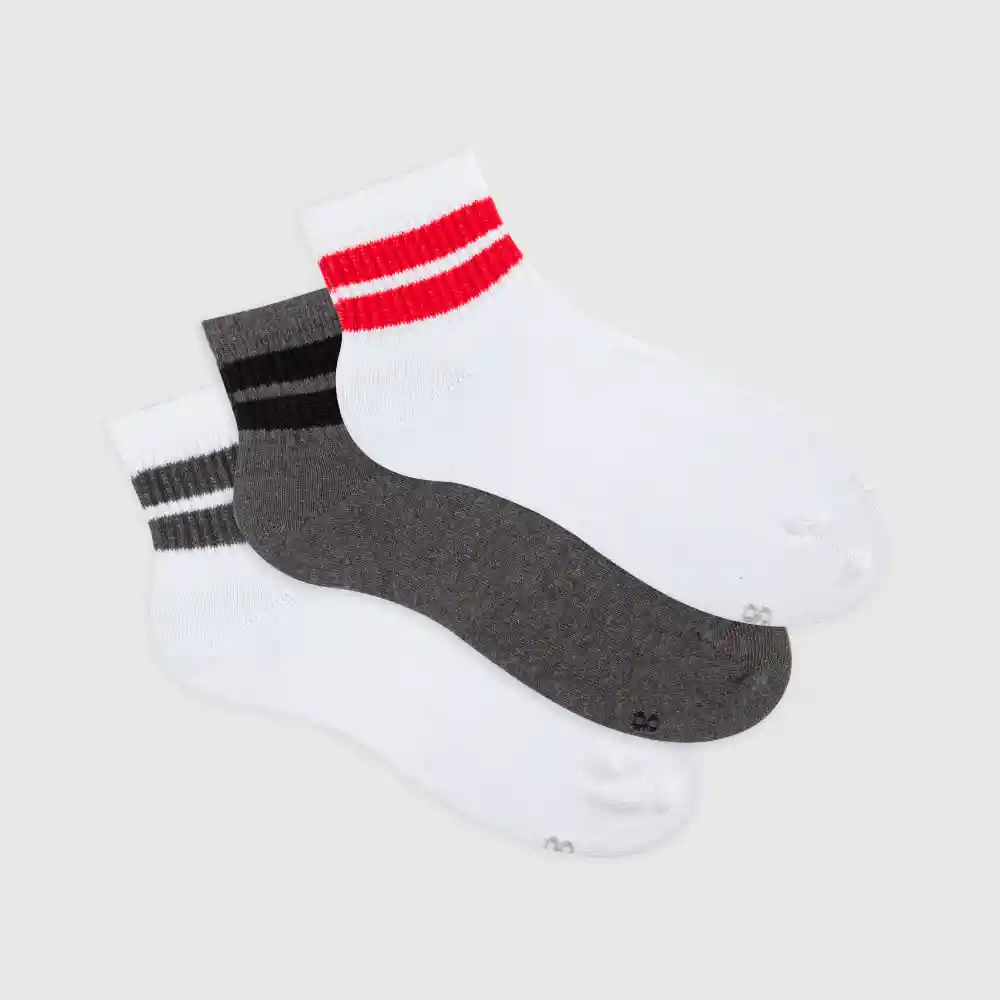 Media Corta Elaborada Con Algodón Masculino Majah X3 Gef Talla 10-12