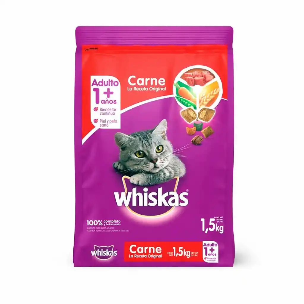 Whiskas Alimento para Gato Adulto con Sabor a Carne
