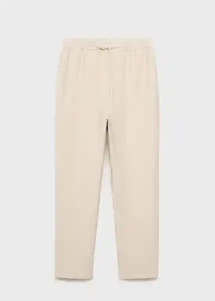 Pantalón Fluido Beige Talla XL Mujer Mango