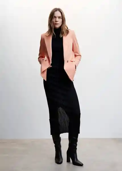 Blazer Americana Greta Rosa Pastel Talla M Mujer Mango