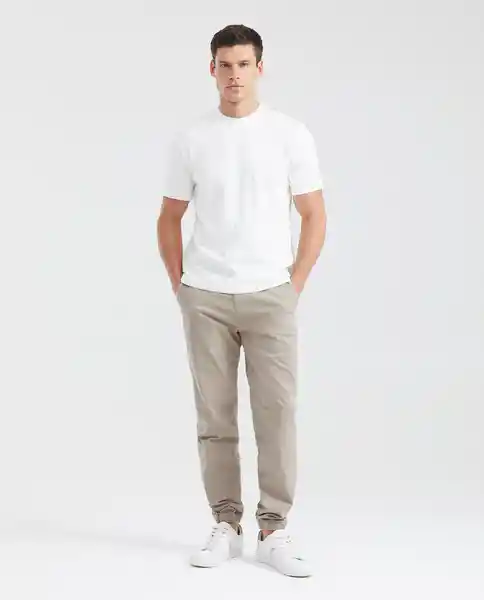 Camiseta Textured Masculino Blanco 0 Claro Talla M Chevignon