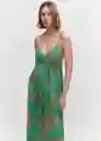 Vestido Rosalie Verde Talla L Mujer Mango