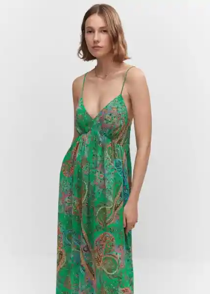 Vestido Rosalie Verde Talla L Mujer Mango