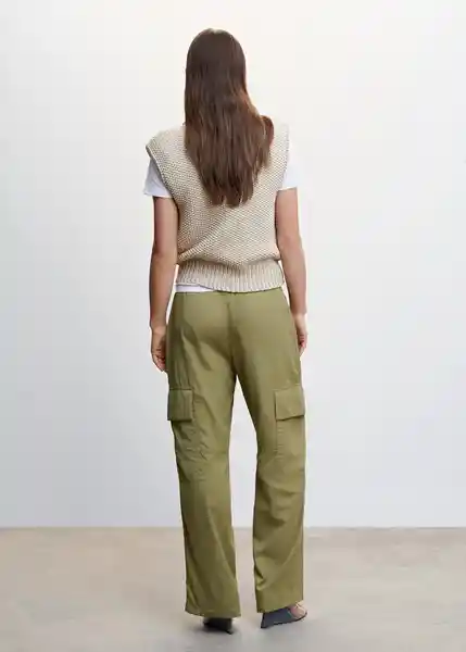 Pantalón Oli Verde Talla 40 Mujer Mango