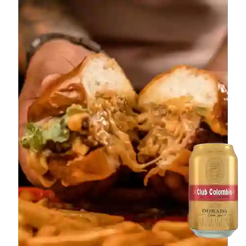 Combo Hamburguesa 747 + Club col. Dorada Lta 330ml
