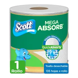 Toalla de Papel Desechable Scott Mega Absorb 1 Rollo 135 Hojas