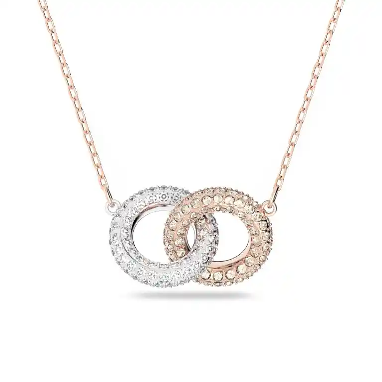 Swarovski Stone Collar Double Silk/Cry/Ros