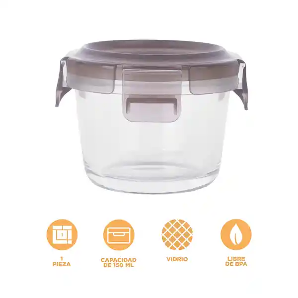 Recipiente Mini Para Alimentos Vidrio Serie Silver Grey Miniso