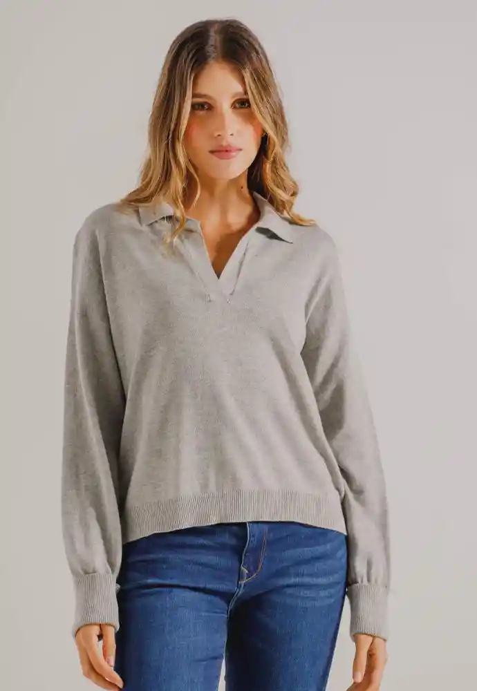 Tejido Cerrado Con Abertura L-gris