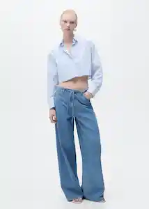 Pantalón Maria Tejano Medio Talla L Mujer Mango