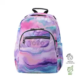 Morral Juvenil Porta Pc 14" Acuarela Glitter Rosado