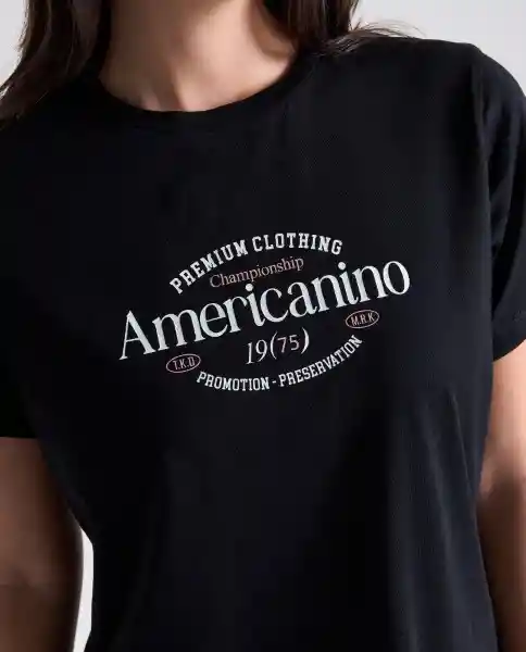 Camiseta Mujer Negro Talla S 609G090_NEG194004 Americanino