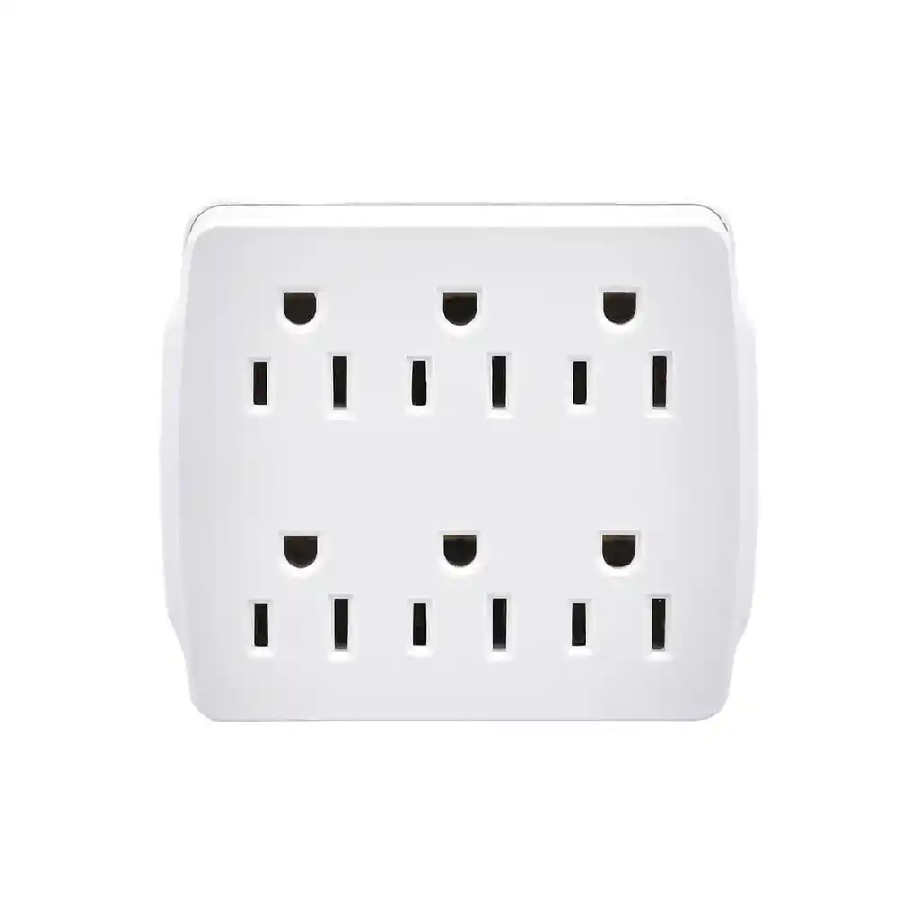 Multitoma de Pared 6 Salidas Con Polo a Tierra / Polarizada