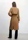 Gabardina Trench Taxi Tabaco Talla L Mujer Mango